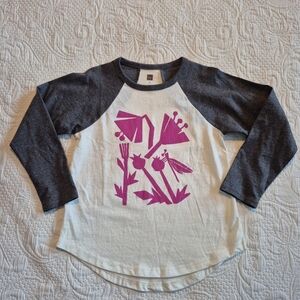 Tea Collection girls size 6 long sleeve printed shirt NWOT